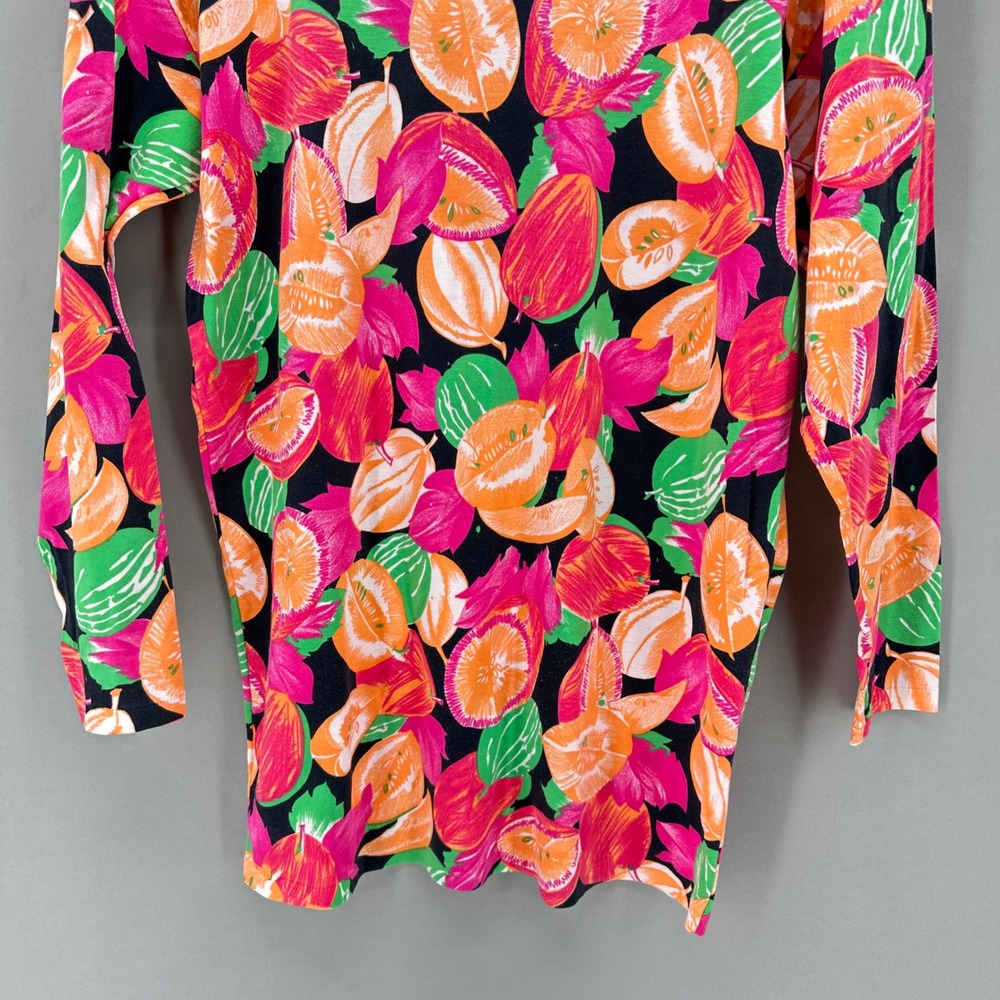 Vintage Philippe Salvet Paris Resortwear Fruit Top Pink Orange Size Medium 70s - Picture 8 of 9